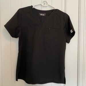 Wink V-Neck Black Scrub Set